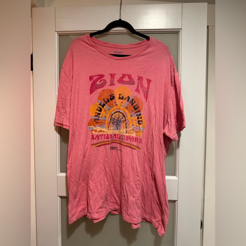 Old Navy Zion National Park Pink Short Sleeve Graphic T-Shirt Size XXXL
